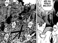 Can Koda get away from the rioters? (Image via Shueisha)